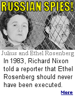 The Rosenbergs were executed in 1953 for giving atomic bomb secrets to the Russians. According to Nixon, witnesses were pressured to ''embellish their testimony''.